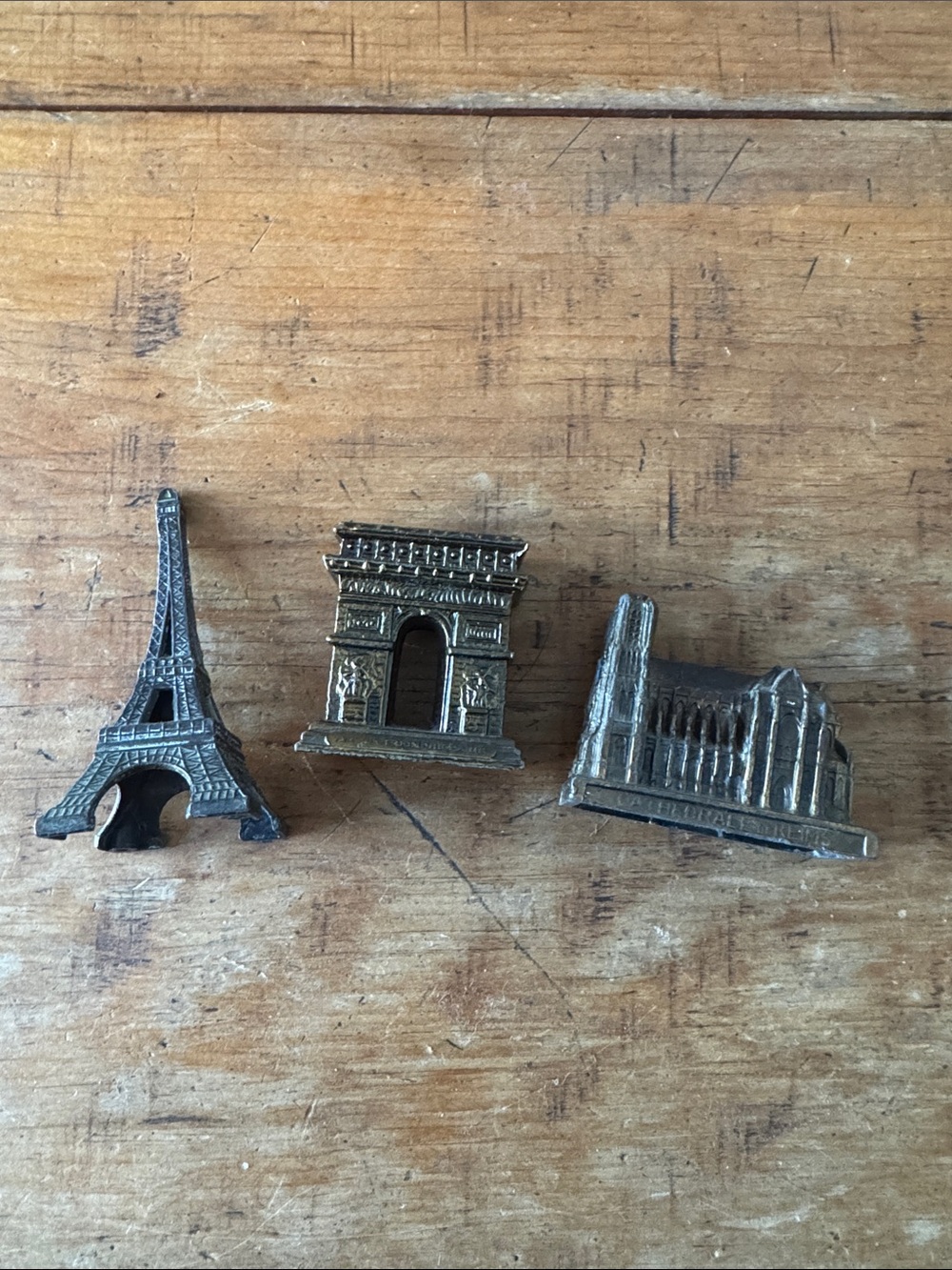 Metal Paris Landmark Wall Decor Set in Antique Bronze